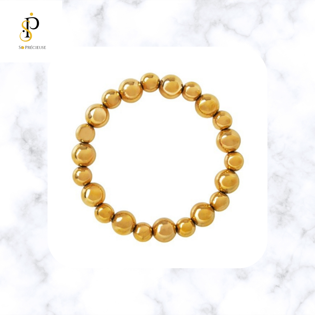 Bracelet boules d'or